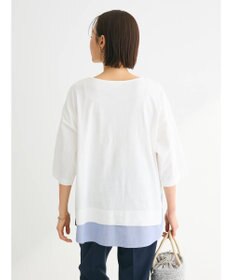 Green Parks 裾ドッキングレイヤー風７分袖プルオーバー