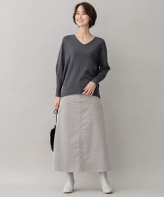 自由区 【洗える】リブレスコール ロングスカート
