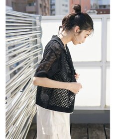 CRAFT STANDARD BOUTIQUE 配色メッシュニットカーディガン