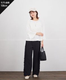 Tiaclasse 【ブラウス×パンツ2点セット】フリルデザインセットアップ