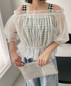 WEGO 【２点セット】キャミSETオーガンジーオフショルブラウス