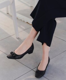 Tiaclasse 【安田美沙子さん着用・撥水】リボンキルティングパンプス　レインシューズ