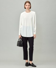 ICB L 【マシンウォッシャブル可】ライトトリコット バックスリット入り長袖プルオーバー