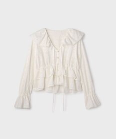 GRACE CONTINENTAL エンブロイダリーフリルブラウス