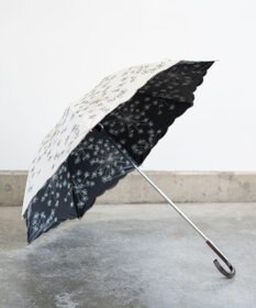 AND WOOL 〈一級遮光生地・晴雨兼用〉フェンネル刺繍の日傘 （長傘タイプ）