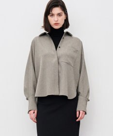 uncrave ウォッシャブルウールライクツイル ドルマンシャツ