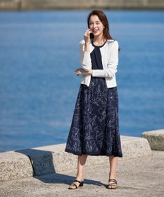 Tiaclasse 【小倉優子さん着用・新色追加・洗える】モノトーンフラワープリントワンピース