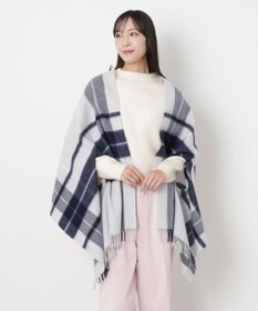 MOONBAT MACKINTOSH PHILOSOPHY(マッキントッシュ フィロソフィー）ウール100% 2WAYチェックポンチョストール