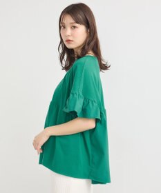 earth music&ecology 【接触冷感/洗濯機可】フリルドッキングポンチョＴ