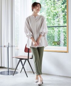 Tiaclasse 【安田美沙子さん着用・日本製・洗える】ジョーゼットピンタックテーパードパンツ