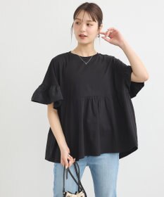 earth music&ecology 【接触冷感/洗濯機可】フリルドッキングポンチョＴ