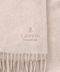 AURORA 【 LANVIN COLLECTION（ランバン コレクション） 】 カシミヤ刺しゅう入り無地ストール（幅70cm)