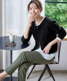 Tiaclasse 【安田美沙子さん着用・日本製・洗える】ジョーゼットピンタックテーパードパンツ