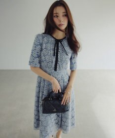 TOCCA 【宮本茉由さん着用】GARDEN OF LACE DRESS ドレス スカイブルー系