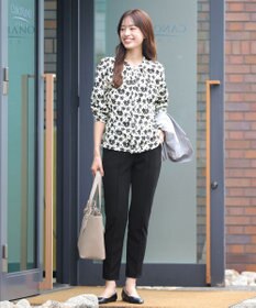 Tiaclasse 【安田美沙子さん着用・日本製・洗える】ジョーゼットピンタックテーパードパンツ