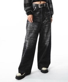 WEGO 【ユニセックス着用ITEM】スーパーバギーダーティデニムパンツ