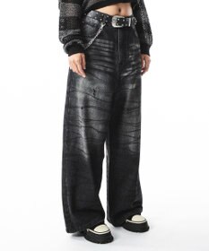 WEGO 【ユニセックス着用ITEM】スーパーバギーダーティデニムパンツ