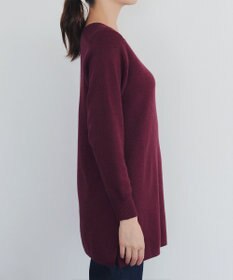 Tiaclasse L 【洗える】キーネックラメニットチュニック