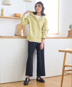 ANY 【洗える】ライトウエイト スリットネックパーカー