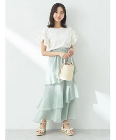 earth music&ecology フリルスリーブカットソー