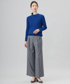 J.PRESS LADIES 【洗える】ANASTASIA milled ツータック ワイド パンツ