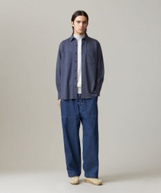 J.PRESS MEN ウールコットン ダブルカバーツイルシャツ