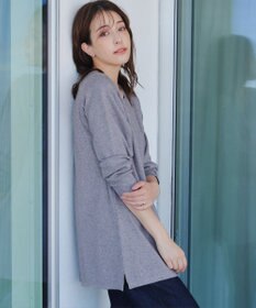 Tiaclasse L 【洗える】キーネックラメニットチュニック