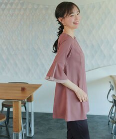 Tiaclasse 【新色追加】シフォンフレア袖チュニックブラウス