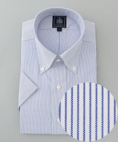 J.PRESS MEN 【PREMIUM PLEATS / 形態安定】マイクロストライプ 半袖シャツ /B.D.