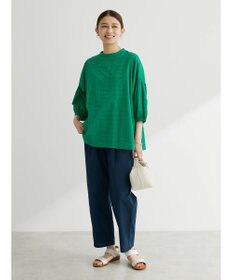 Green Parks 綿麻混タックテーパードパンツ