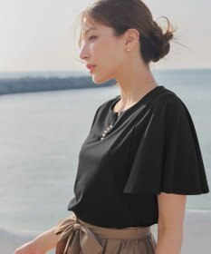 Tiaclasse 【洗える】ブラウス見えフレアスリーブカットソー