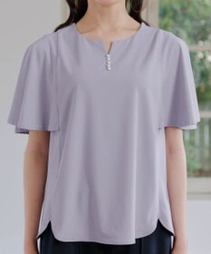 Tiaclasse 【洗える】ブラウス見えフレアスリーブカットソー