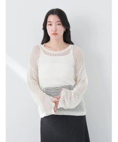 earth music&ecology レーシーニットプルオーバー