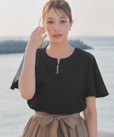 Tiaclasse 【洗える】ブラウス見えフレアスリーブカットソー