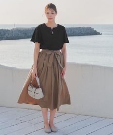 Tiaclasse 【洗える】ブラウス見えフレアスリーブカットソー