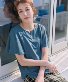 Tiaclasse 【洗える】ブラウス見えフレアスリーブカットソー