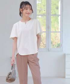 Tiaclasse 【洗える】ブラウス見えフレアスリーブカットソー