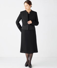自由区 FORMAL 【ストレッチ/前開きワンピース】平二重 ジャケット+ワンピース