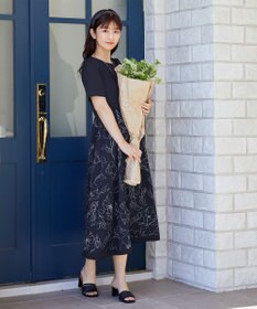 Tiaclasse 【小倉優子さん着用・新色追加・洗える】モノトーンフラワープリントワンピース