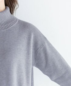 Tiaclasse 【洗える】華のあるニットタートルワンピース