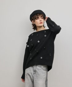 GRACE CONTINENTAL スパンコールニットトップ