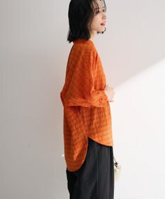 Green Parks シアーチェック７分袖シャツ