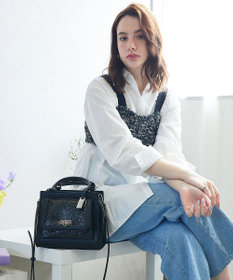 style code 【MERCURYDUO/マーキュリーデュオ】メタリッククラック調型押し フラップハンドバッグ