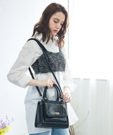 style code 【MERCURYDUO/マーキュリーデュオ】メタリッククラック調型押し フラップハンドバッグ