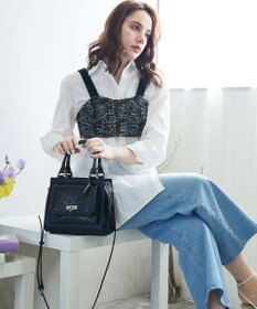 style code 【MERCURYDUO/マーキュリーデュオ】メタリッククラック調型押し フラップハンドバッグ