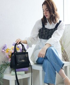 style code 【MERCURYDUO/マーキュリーデュオ】メタリッククラック調型押し フラップハンドバッグ