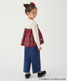 ANY KIDS 【ハローキティ×ANY KIDS】ドッキング刺繍 長袖Tシャツ