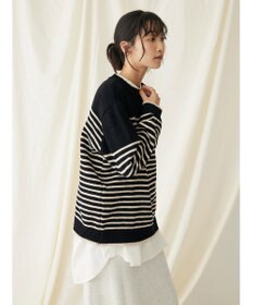 CRAFT STANDARD BOUTIQUE 洗えるモールニットボーダープルオーバー