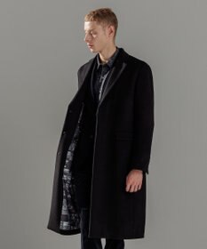 JOSEPH HOMME グロッシーウール 　チェスターコート　＜裏地：フォトコラージュプリント＞