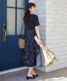 Tiaclasse 【小倉優子さん着用・新色追加・洗える】モノトーンフラワープリントワンピース